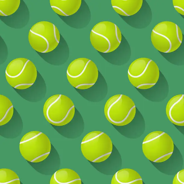 Vector illustration of Tennis Balls seamless pattern. Vector illustration.