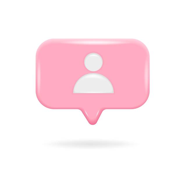 istock Person avatar in speech bubble. Modern 3d user icon for website, internet marketing, presentation, logo design template element. 1475984671