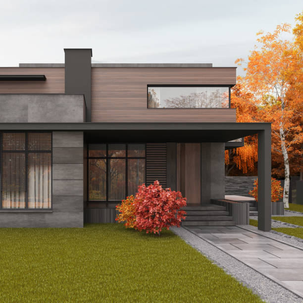 istock Modern Luxurious Villa with garden. 1475999234