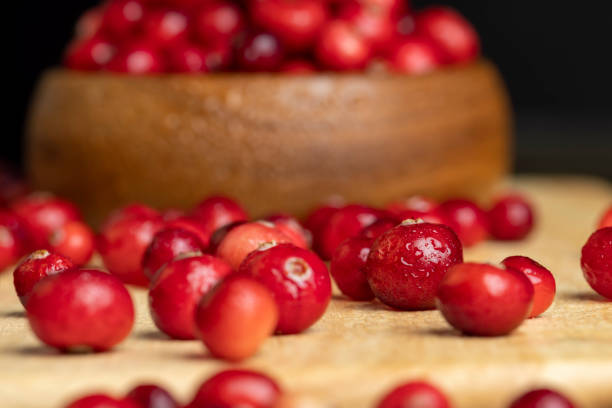 istock Red wild cranberries covered with drops of water 1476000391