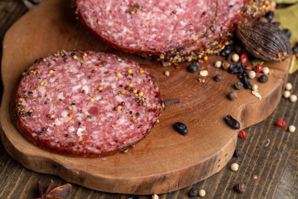 istock Sliced salami using pork meat with spices 1476000399