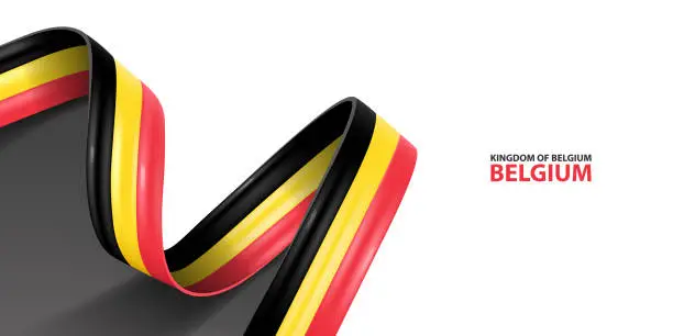 Vector illustration of Belgium Ribbon Flag