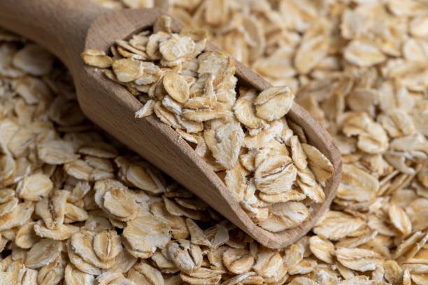 istock Poured a large amount of oatmeal close-up 1476012329