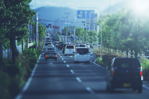 Photograph of Japanese traffic road