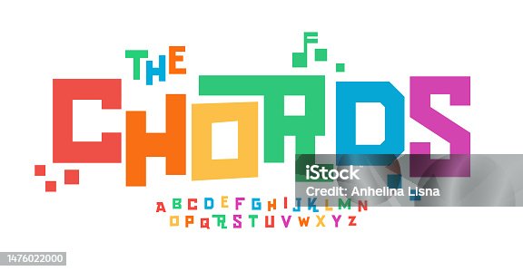 istock Kid colored alphabet, playful geometric letters, puzzles quests font for unique groovy logo, game and toy headline, birthday and greeting card typography, thank you phrases. Vector typographic design 1476022000