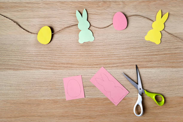istock Making home decor for Easter. Flat lay. Crafts for children and adults. 1476026715