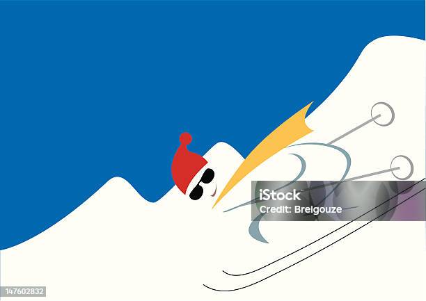 Follow Me Stock Illustration - Download Image Now - Activity, Alpine Skiing, Blue