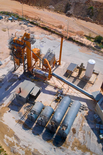 istock Asphalt producing plant aerial view 1476040853