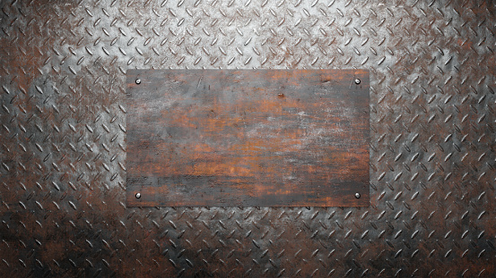 Rusty metallic background with chipping paint