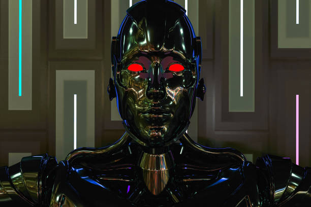 istock Robot made of graphene and polymers on an electronic background. 1476047803