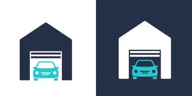 Vector illustration of Car garage icon. Solid icon vector illustration. For website design, logo, app, template, ui, etc.