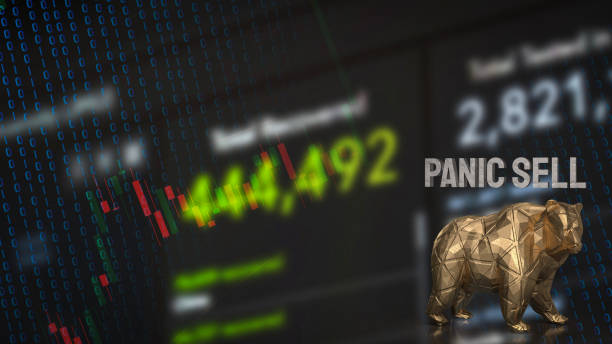 istock The Bear and Panic sell text for Business Crisis concept 3d rendering 1476053428
