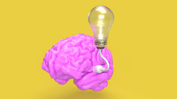 istock The pink Brain and light bulb on yellow background for creative or idea concept 3d rendering 1476054134