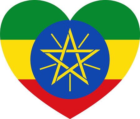 Ethiopia Flag In Heart Shape Isolated On Transparent Background Stock  Illustration - Download Image Now - iStock
