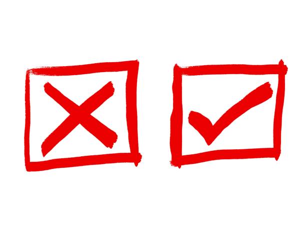 istock Doodle check mark and cross mark icon set. Tick symbol. checklist signs. vector illustration 1476070181