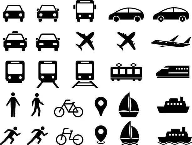 Vector illustration of traffic icon set