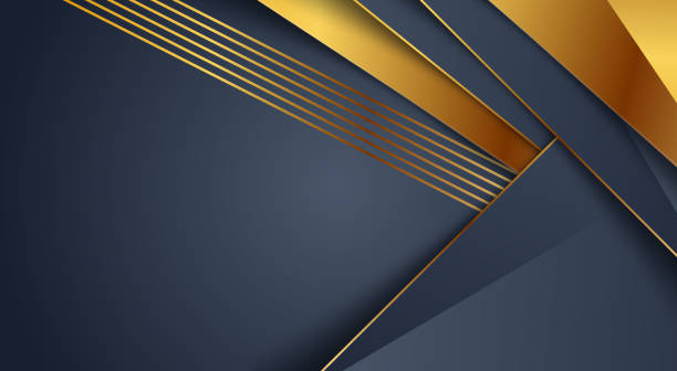 istock Dark green and gold luxury line overlap layered abstract background 1476090789