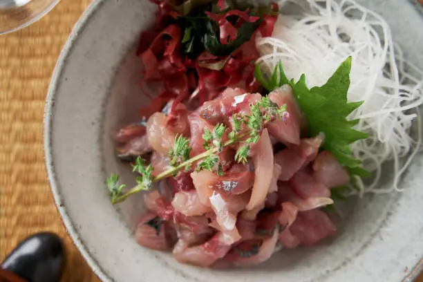 Japanese food: horse mackerel sashimi