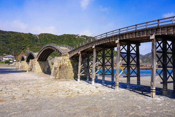 istock Kintaikyo Bridge with blue sky on a sunny spring morning (Iwakuni City, Yamaguchi Prefecture) 1476112791