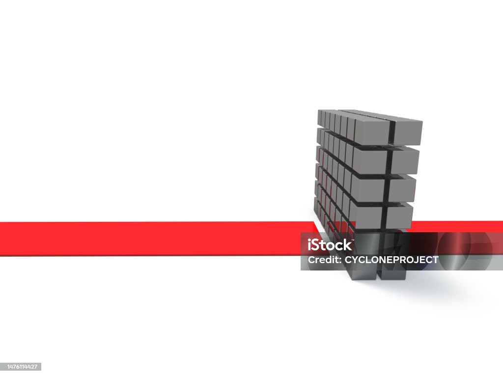 Problem Blocking Progress A Strong Wall Blocking The Path Unexpected Accident An Abstract Concept ...