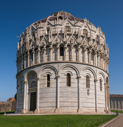 The Baptistery In Pisa In The Piazza Dei Miracoli