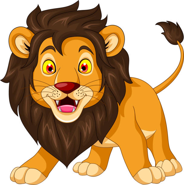 ilustrações de stock, clip art, desenhos animados e ícones de lion cartoon posing - cria