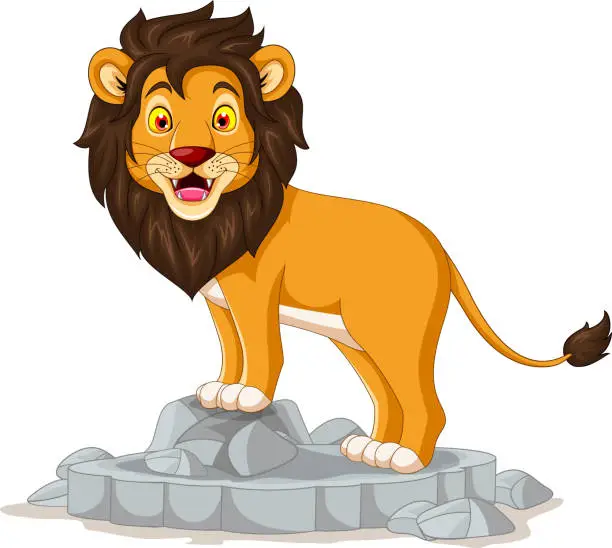 Vector illustration of Lion Cartoon Posing