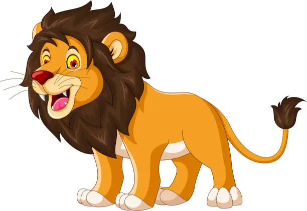 Vector illustration of Lion Cartoon Posing