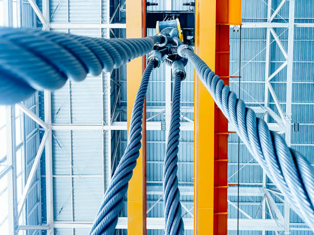istock Overhead crane inside factory building, industrial background. 1476142265