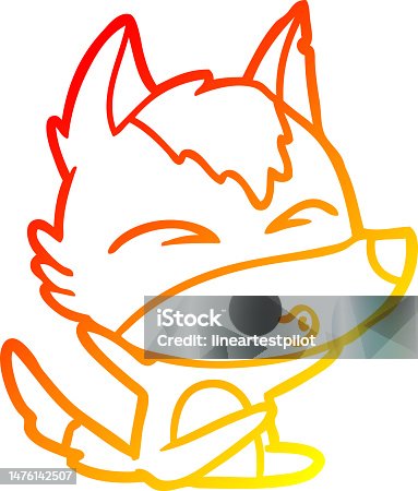 istock warm gradient line drawing of a cartoon wolf whistling 1476142507