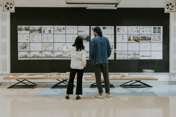 Asian architects partner, consult and discuss about exhibition of architecture student's thesis work for sustainable design subject