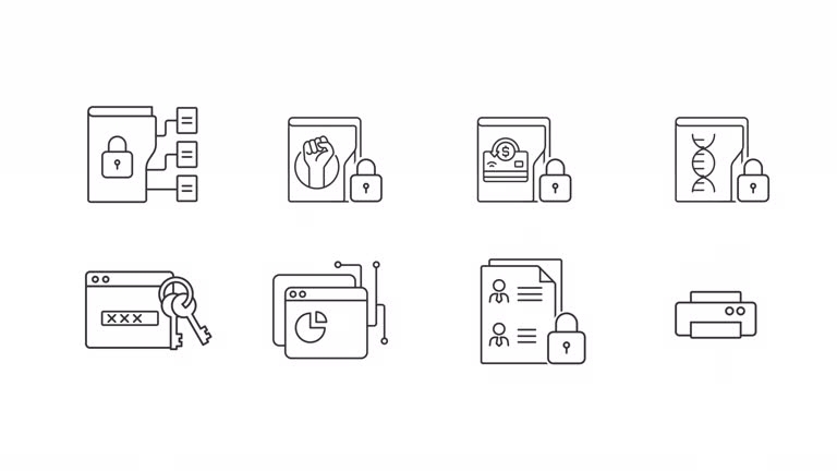 Animated information linear icons