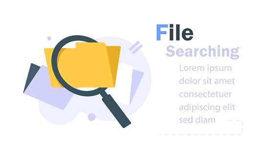 File Searching Office Folder With Documents Stock Illustration ...