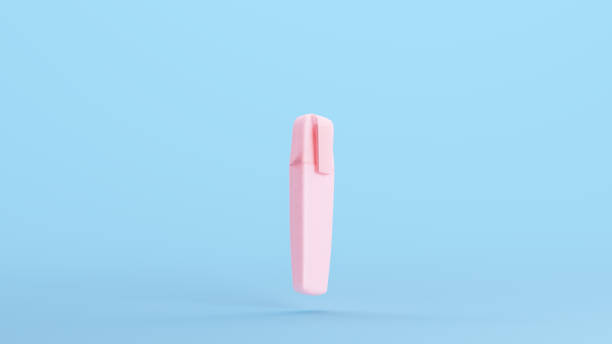 istock Pink Highlighter Pen Fluorescent Marker Office Stationary Kitsch Blue Background 1476148845
