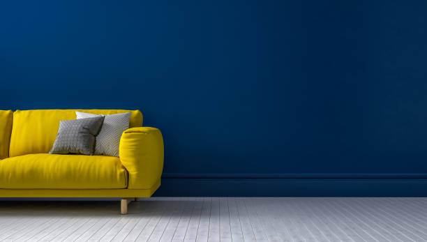 istock living room interior with sofa and blue wall background . 3D rendering 1476149637