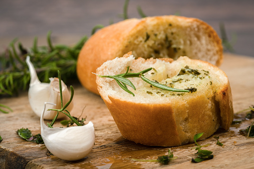 Snack baguette with herbs