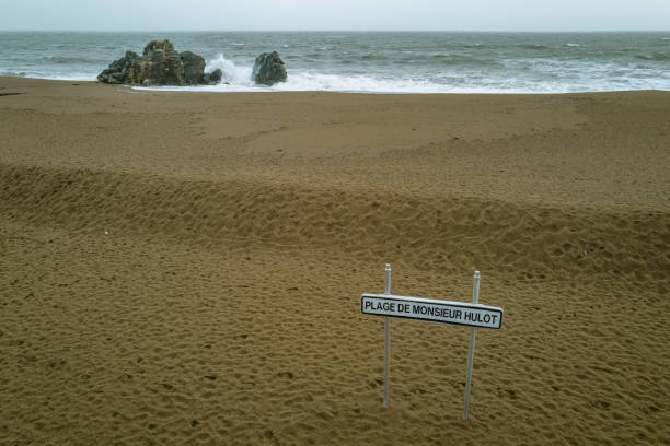 Beach at Saint Nazaire on a rainy day