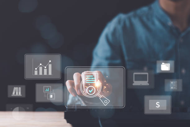 istock accountant Audit documents, quality assessment management With a checklist, business document evaluation process,market data report analysis and consulting, plan review process and assess correctness 1476170291