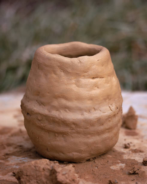 pot from clay -wild clay bowl - unfired clay