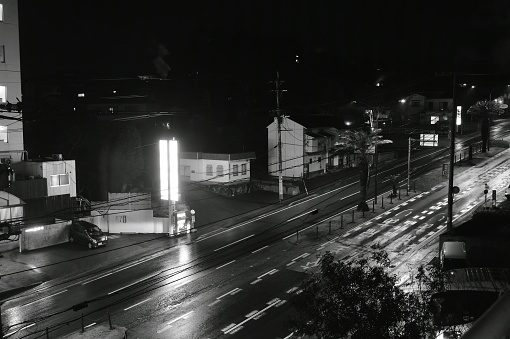 Beppu  Japan March, 1 2023 : landscape of building and street in night
