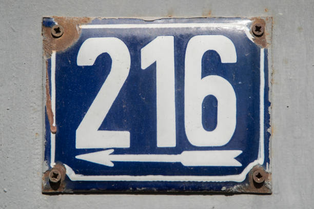 istock Weathered enameled plate number 216 1476176432