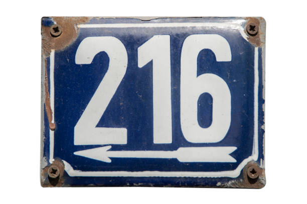 istock Weathered enameled plate number 216 1476176436