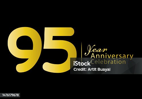 istock 95 years anniversary celebration logotype gold color vector, 95th birthday logo, 95 number, anniversary year banner, anniversary design elements for invitation card and poster. number design vector 1476179678