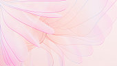 Layers overlapping like petals, gorgeous abstract background in pink, 3D illustration
