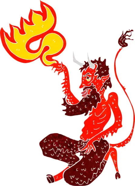 Vector illustration of cartoon traditional devil