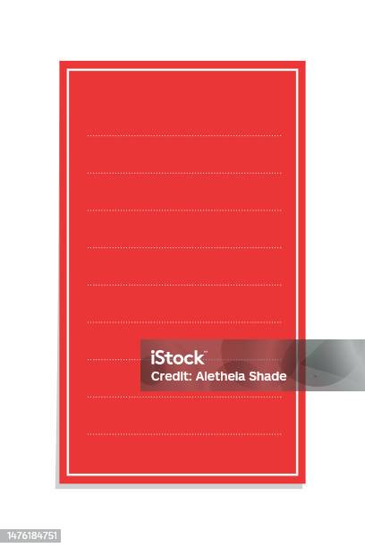 Vertical Rectangle Red Sticky Post Note Template Taped Office Memo ...