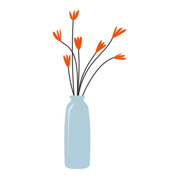 ilustrações, clipart, desenhos animados e ícones de planta fofa em um vaso de flores. adesivo de plantas exóticas de interior. flor em um fundo branco isolado. ilustração stock do vetor. planta de casa tropical. planta de vaso. planta de jardim. - fern flower pot plant decorative urn