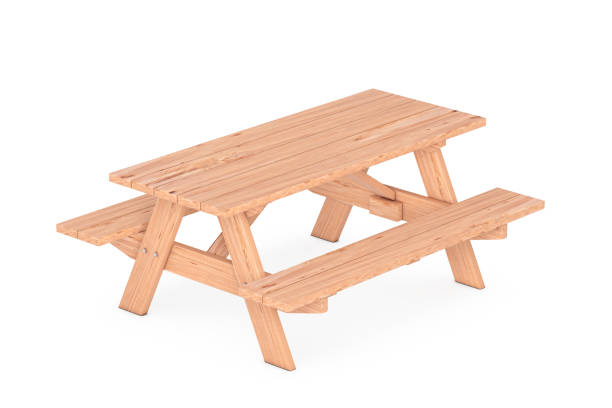 istock Wooden Picnic Table with Benches. 3d Rendering 1476198173