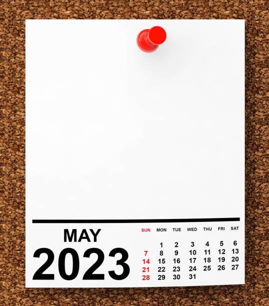 istock Calendar May 2023 on Blank Note Paper. 3d Rendering 1476198289