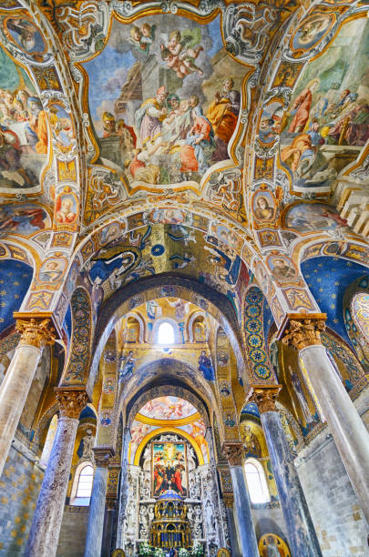 martorana, palermo - apse photos et images de collection